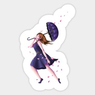 Petal Shower (WB) Sticker